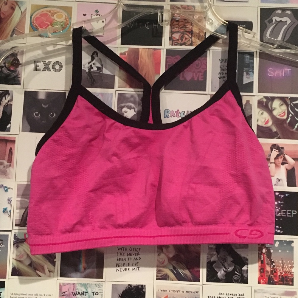 Champion pink/black sports bra